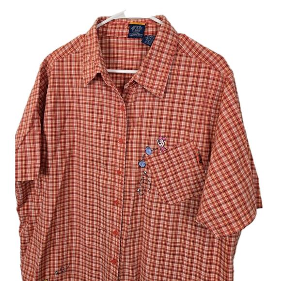 Disney Tops - Vtg Winnie the Pooh Womens 18W/20W Plus Plaid Disney Embroidered Shirt Retro